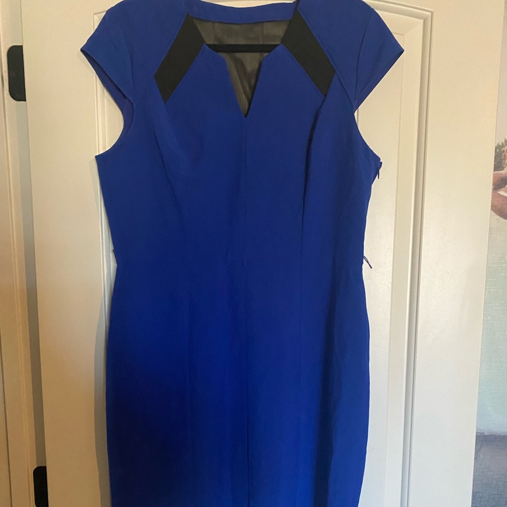 Mini blue dress with sheer front